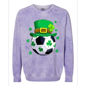 Soccer St Patricks Day Leprechaun Shamrock Colorblast Crewneck Sweatshirt