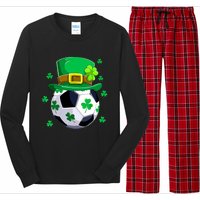 Soccer St Patricks Day Leprechaun Shamrock Long Sleeve Pajama Set