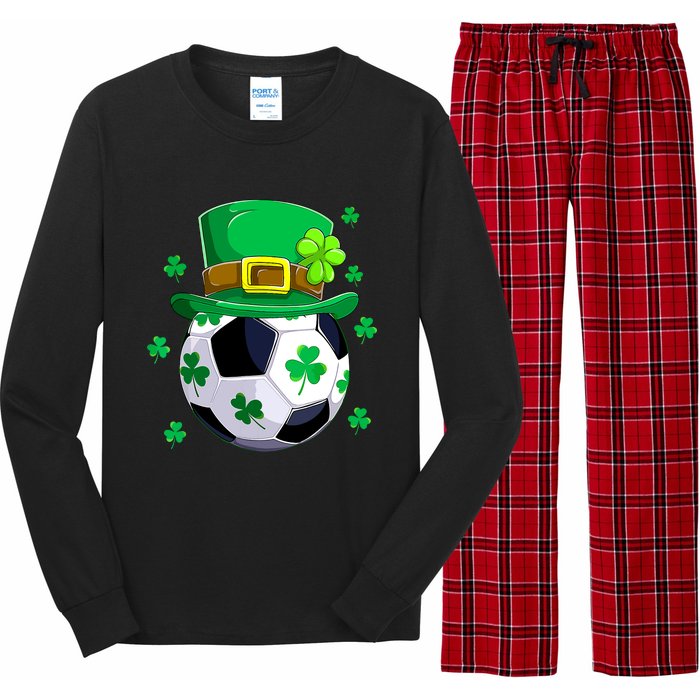 Soccer St Patricks Day Leprechaun Shamrock Long Sleeve Pajama Set