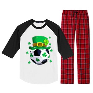 Soccer St Patricks Day Leprechaun Shamrock Raglan Sleeve Pajama Set