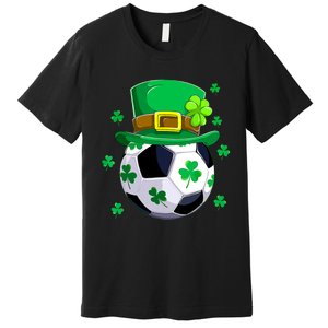 Soccer St Patricks Day Leprechaun Shamrock Premium T-Shirt