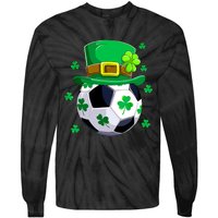 Soccer St Patricks Day Leprechaun Shamrock Tie-Dye Long Sleeve Shirt