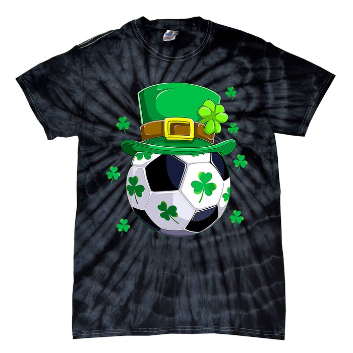 Soccer St Patricks Day Leprechaun Shamrock Tie-Dye T-Shirt