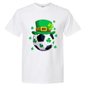 Soccer St Patricks Day Leprechaun Shamrock Garment-Dyed Heavyweight T-Shirt