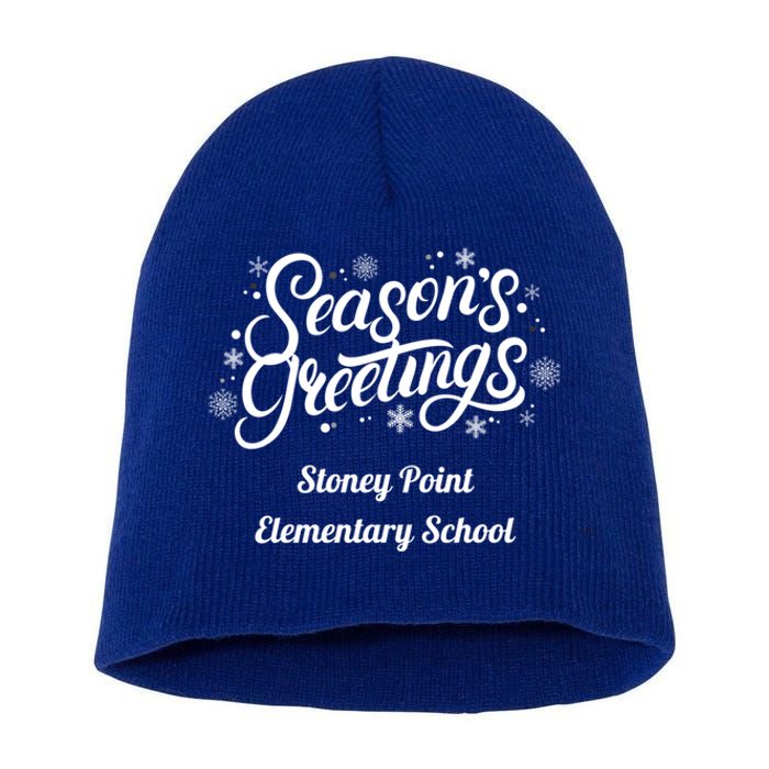 Stpes Stoney Point Eletary School Seasons Greetings Gift Short Acrylic Beanie