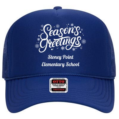 Stpes Stoney Point Eletary School Seasons Greetings Gift High Crown Mesh Back Trucker Hat