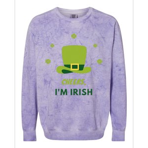 Shamrock St. Patricks Day Cheers I'm Irish Design Women Colorblast Crewneck Sweatshirt