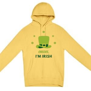 Shamrock St. Patricks Day Cheers I'm Irish Design Women Premium Pullover Hoodie