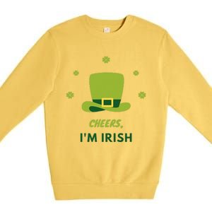 Shamrock St. Patricks Day Cheers I'm Irish Design Women Premium Crewneck Sweatshirt