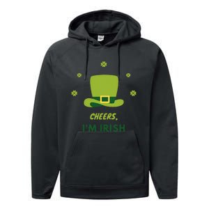 Shamrock St. Patricks Day Cheers I'm Irish Design Women Performance Fleece Hoodie