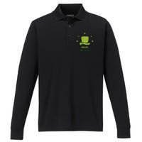 Shamrock St. Patricks Day Cheers I'm Irish Design Women Performance Long Sleeve Polo