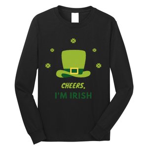 Shamrock St. Patricks Day Cheers I'm Irish Design Women Long Sleeve Shirt