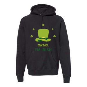 Shamrock St. Patricks Day Cheers I'm Irish Design Women Premium Hoodie