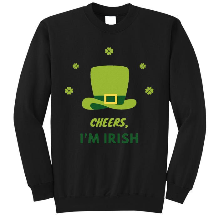 Shamrock St. Patricks Day Cheers I'm Irish Design Women Tall Sweatshirt