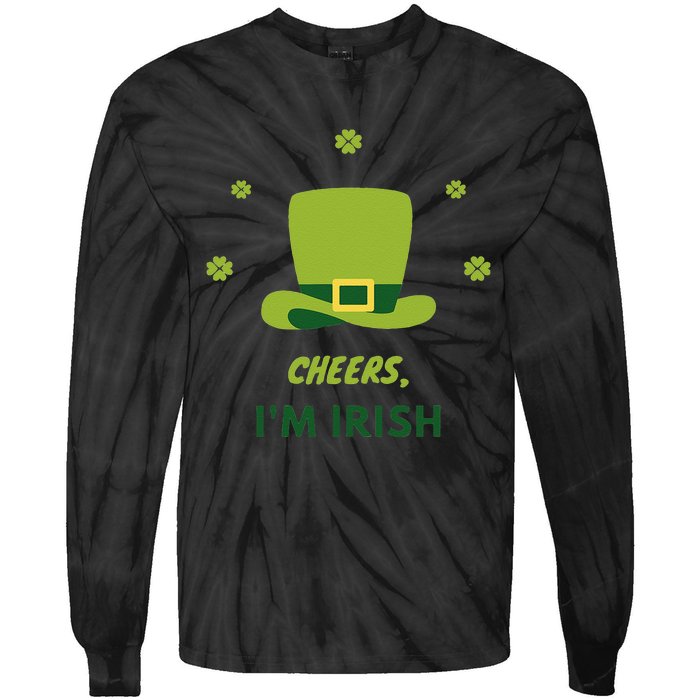 Shamrock St. Patricks Day Cheers I'm Irish Design Women Tie-Dye Long Sleeve Shirt