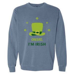 Shamrock St. Patricks Day Cheers I'm Irish Design Women Garment-Dyed Sweatshirt