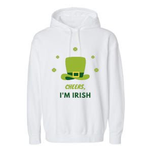 Shamrock St. Patricks Day Cheers I'm Irish Design Women Garment-Dyed Fleece Hoodie