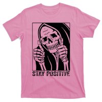 Skull Stay Positive Skeleton Halloween Motivational T-Shirt