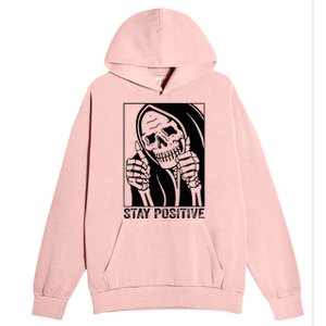 Skull Stay Positive Skeleton Halloween Motivational Urban Pullover Hoodie