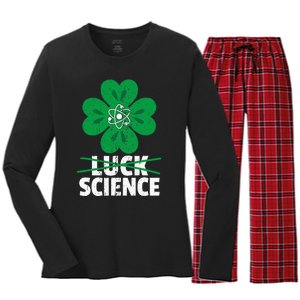 Science St. Patricks Day Scientist Scholar Researcher Women's Long Sleeve Flannel Pajama Set 