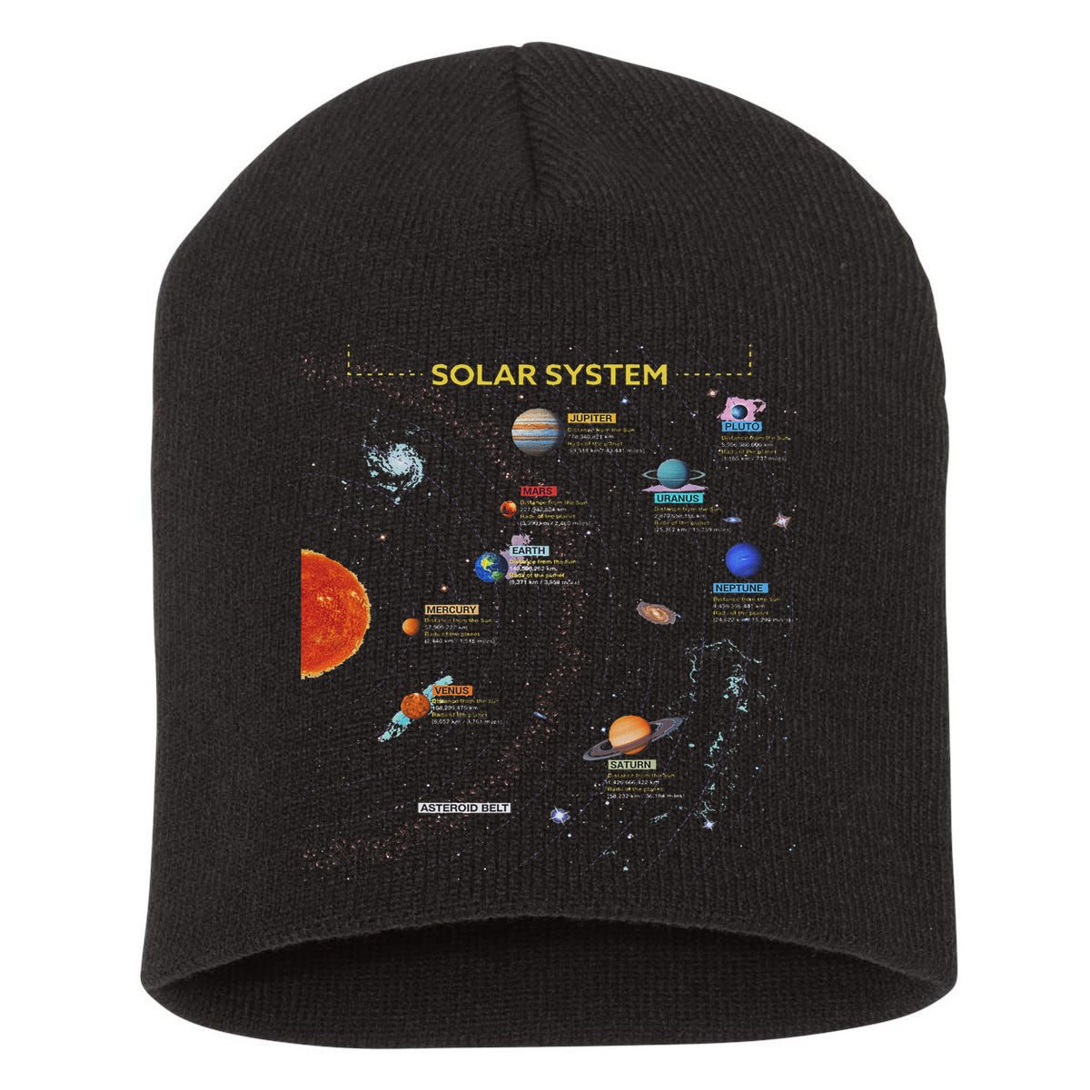 Solar System Perfect Space Enthusiasts Gift Short Acrylic Beanie