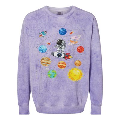 Solar System Planets Science Space Astronaut Universe Galaxy Colorblast Crewneck Sweatshirt
