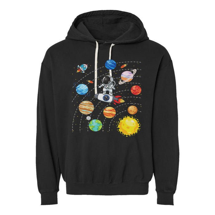 Solar System Planets Science Space Astronaut Universe Galaxy Garment-Dyed Fleece Hoodie