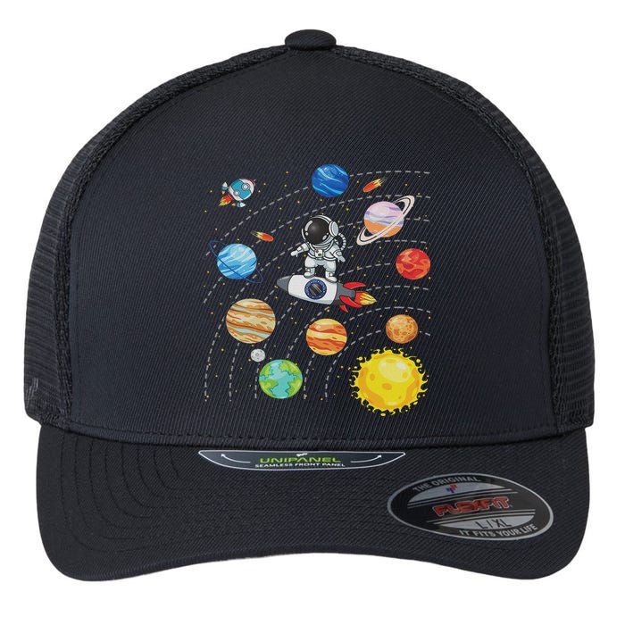Solar System Planets Science Space Astronaut Universe Galaxy Flexfit Unipanel Trucker Cap