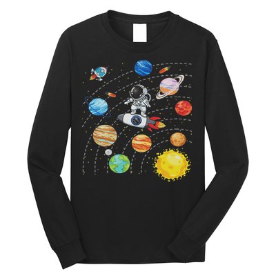 Solar System Planets Science Space Astronaut Universe Galaxy Long Sleeve Shirt