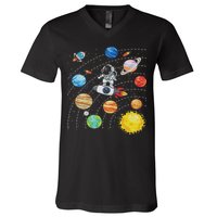 Solar System Planets Science Space Astronaut Universe Galaxy V-Neck T-Shirt