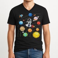 Solar System Planets Science Space Astronaut Universe Galaxy V-Neck T-Shirt