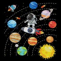 Solar System Planets Science Space Astronaut Universe Galaxy Button