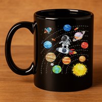 Solar System Planets Science Space Astronaut Universe Galaxy 11oz C Handle Ceramic Mug