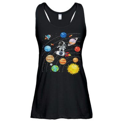 Solar System Planets Science Space Astronaut Universe Galaxy Ladies Essential Flowy Tank