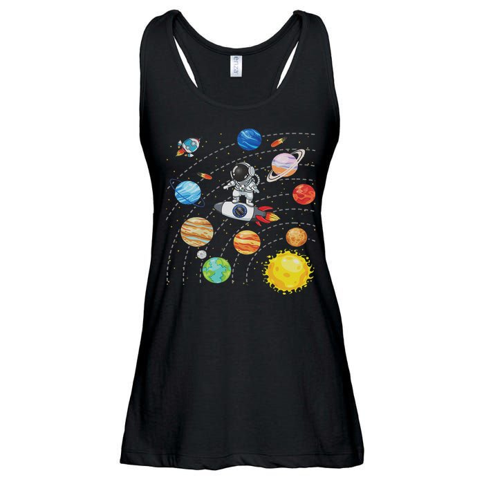 Solar System Planets Science Space Astronaut Universe Galaxy Ladies Essential Flowy Tank