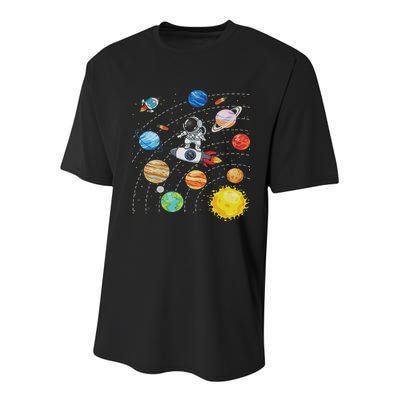 Solar System Planets Science Space Astronaut Universe Galaxy Youth Performance Sprint T-Shirt