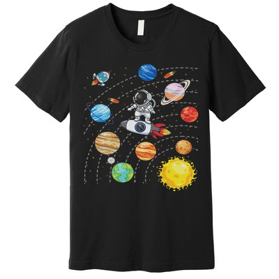 Solar System Planets Science Space Astronaut Universe Galaxy Premium T-Shirt