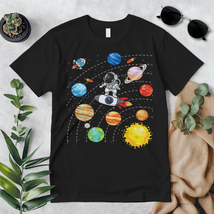 Solar System Planets Science Space Astronaut Universe Galaxy Premium T-Shirt