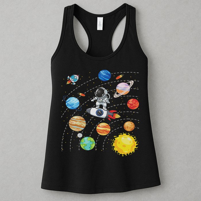 Solar System Planets Science Space Astronaut Universe Galaxy Womens Tank Top
