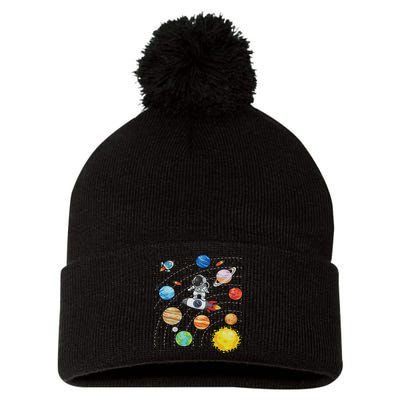 Solar System Planets Science Space Astronaut Universe Galaxy Pom Pom 12in Knit Beanie