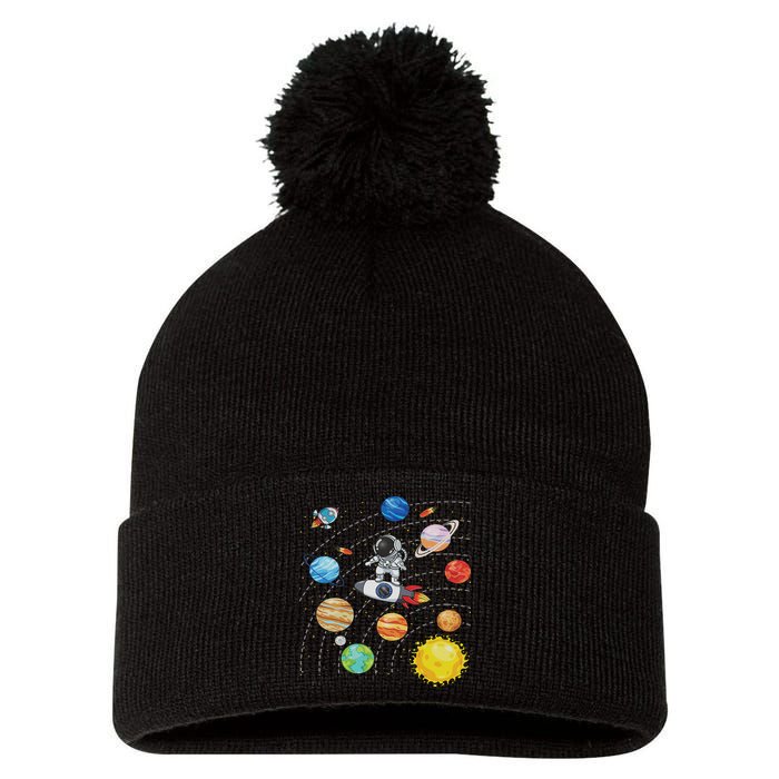 Solar System Planets Science Space Astronaut Universe Galaxy Pom Pom 12in Knit Beanie