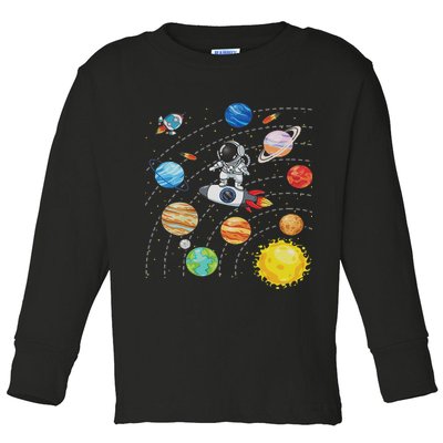 Solar System Planets Science Space Astronaut Universe Galaxy Toddler Long Sleeve Shirt