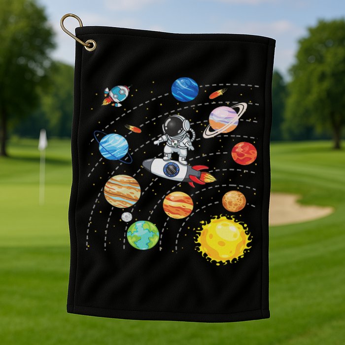 Solar System Planets Science Space Astronaut Universe Galaxy Golf Towel