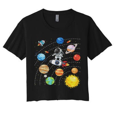 Solar System Planets Science Space Astronaut Universe Galaxy Crop Top
