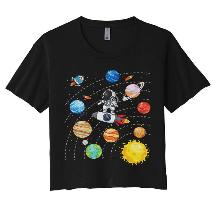 Solar System Planets Science Space Astronaut Universe Galaxy Crop Top