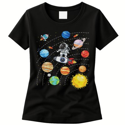Solar System Planets Science Space Astronaut Universe Galaxy Womens T-Shirt