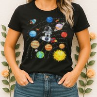 Solar System Planets Science Space Astronaut Universe Galaxy Womens T-Shirt