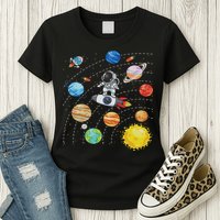Solar System Planets Science Space Astronaut Universe Galaxy Womens T-Shirt