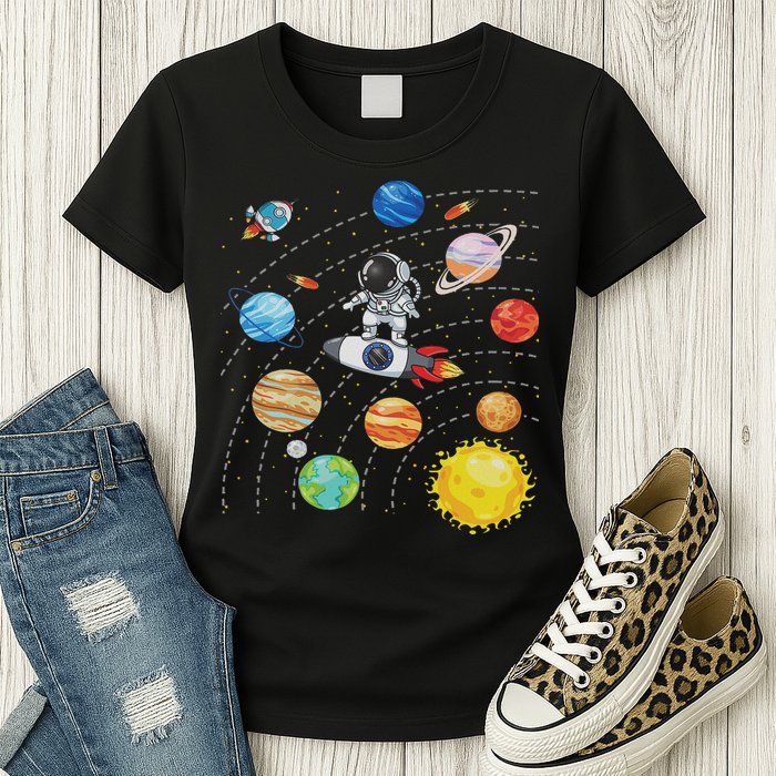 Solar System Planets Science Space Astronaut Universe Galaxy Womens T-Shirt