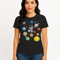 Solar System Planets Science Space Astronaut Universe Galaxy Womens T-Shirt